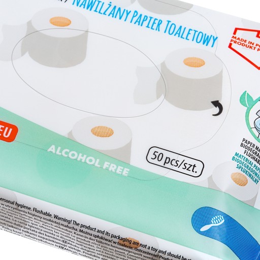 Toaletný papier Akuku 50 VLHČENÝ 97% MANGO vodou
