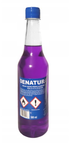 Denaturovaný lieh v plastovej fľaši s objemom 500 ml