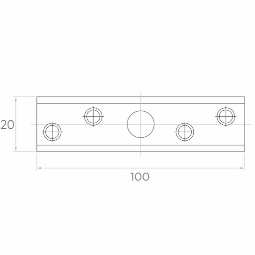 Montážna doska pre rolky do posuvnej brány 100x20 mm