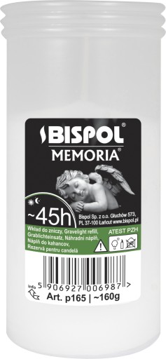 Vložka do sviečky parafínová BISPOL P165 45h 1 ks