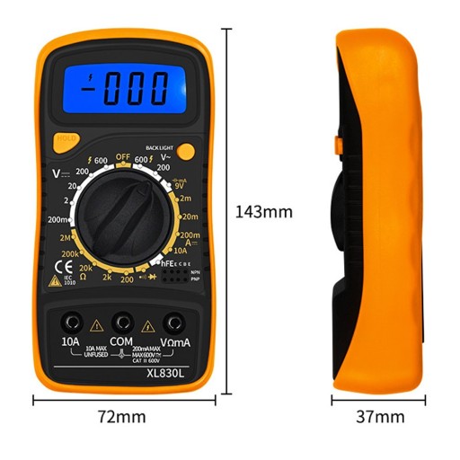 Digitálny multimeter merač aktuálneho napätia XL830L LCD podsvietený + káble
