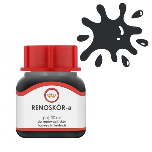 Leather Paint Lacquer Renoskin Dye for Smooth Leather 30 ml čierny lesk