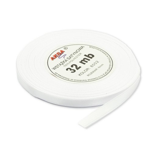 Saténová stuha 6mm/32mb k 8002 Biela