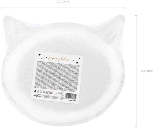 CAT čierne papierové taniere 22 cm 6 ks pre CAT Black mačiatko Halloween