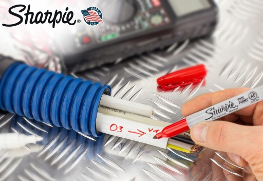 SHARPIE Fineline pre elektrikárov na káble 0,5 mm vodotesné trvalé 2 ks