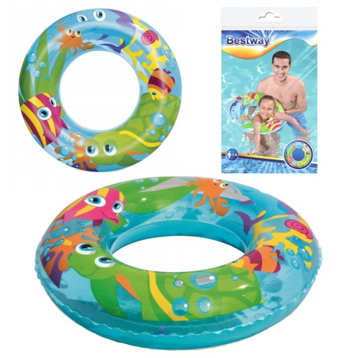 Nafukovací kruh pre deti 3-6 rokov na plávanie vo vode 56 cm Bestway 36013