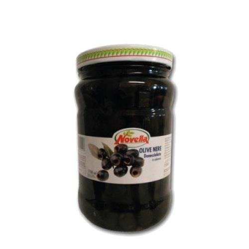 Novella Olive Nere čierne olivy bez kôstky 720 ml v slanom náleve