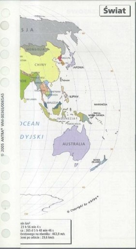 VLOŽKA PRE ORGANIZÁTORA A5 MAPA SVETA ANTRA, ANTRA