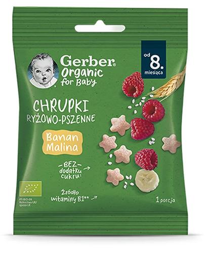 Gerber Bio Ryžovo-pšeničné chrumky banán malina od 8 mesiacov, 7 g