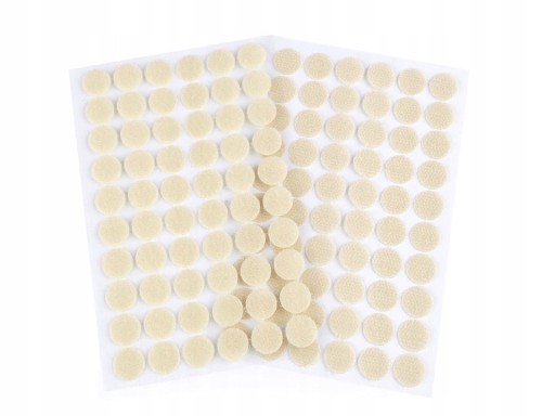 PEVNÉ SAMOLEPIACE KRÚŽKY NA VELCRO KRÚŽKY 15mm SVETLÁ KRÉMOVÁ 60 ks.
