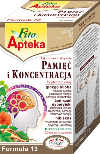 MALWA FYTO LEKÁREŇ ČAJ PAMÄŤ A KONCENTRÁCIA
