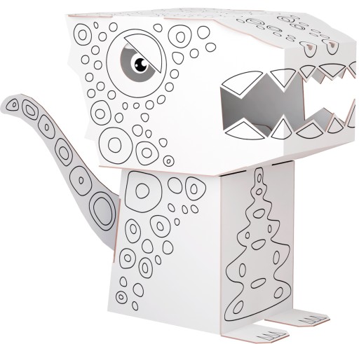 Omaľovánka Monumi Cubehead Dino 3D velociraptor