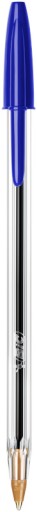 BIC CRISTAL STREDNÝ GUĽOVÝ BOD MODRÁ S ČIAPKOM SCHOOL OFFICE 1,0 mm