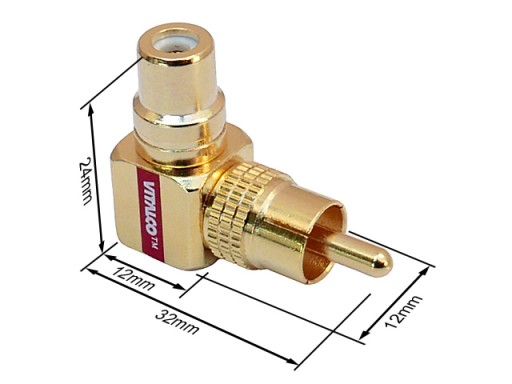 Uhlový adaptér RCA/CINCH RCA/zástrčka-RCA/jack HQ GOLD VITALCO