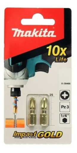 Bit Tip PZ3 25mm 2ks Makita B-28466 pre XTT IMPACT GOLD skrutkovač
