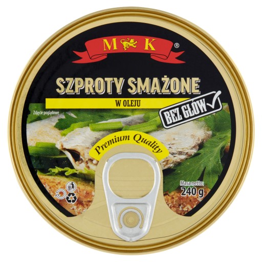 Šproty vyprážané v rastlinnom oleji 240g MK