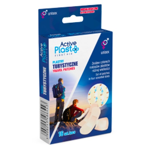 Turistické náplasti ActivePlast 4 veľkosti 16 ks.
