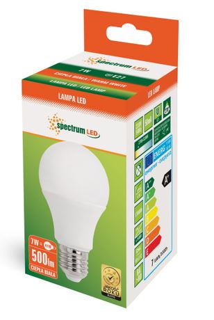 LED žiarovka GLS E27 7W teplá WW Spectrum