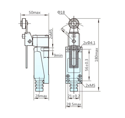Koncový spínač ME-8108 s valčekom WK-08