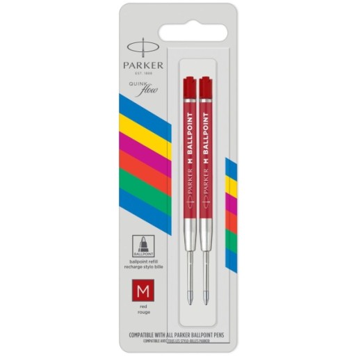 QUINKFLOW ECONOMY BALLPOINT NÁPLŇ ČERVENÁ M 2 KUS PARKER
