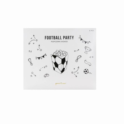 POPCORN BOXES futbalový futbal 6 ks na narodeniny fanúšika