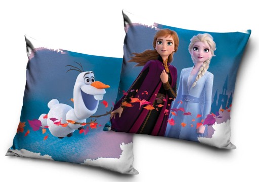 Zamatová obliečka na vankúš 40x40 Frozen Anna Elza Olaf, obojstranná