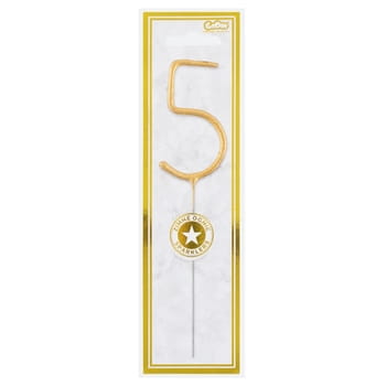 Zlaté číslo 5 (studený oheň) 7,5 cm