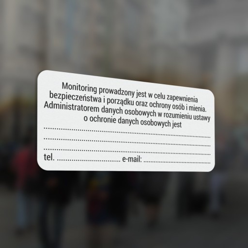 GDPR - informačná nálepka 4,5x10, monitoring