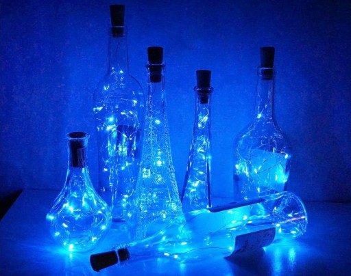 KORKA NA FĽAŠU 20 LED drôtených svietidiel Vianočný stromček Modrá 124