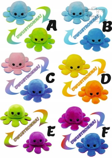 Octopus Plyšová hračka Obojstranný plyšový maskot Octopussy