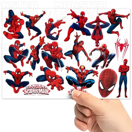 UMÝVAJÚCE DOČASNÉ TETOVANIE PRE DETI DETSKÝ SPIDERMAN ORIGINÁLNE DIZAJNY