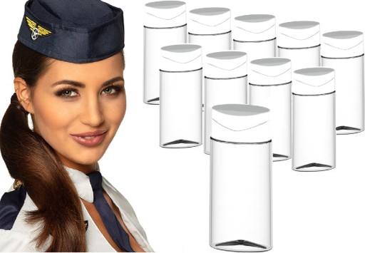 10 ks NÁDOBA NA CESTOVNÚ FĽAŠU DO LIETADLA 100ml NA PRÍRUČNÚ BATOŽINU.