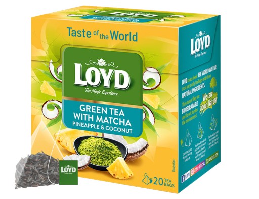 Green Tea Express Zelený čaj Matcha Ananás Kokos Relax 20 T. LOYD