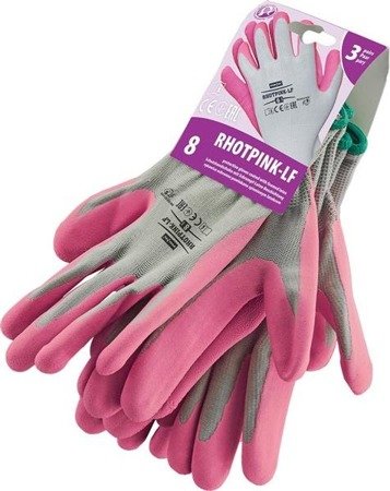 OCHRANNÉ RUKAVICE S LATEXOVÝM POVRCHOM RHOTPINK LF 9
