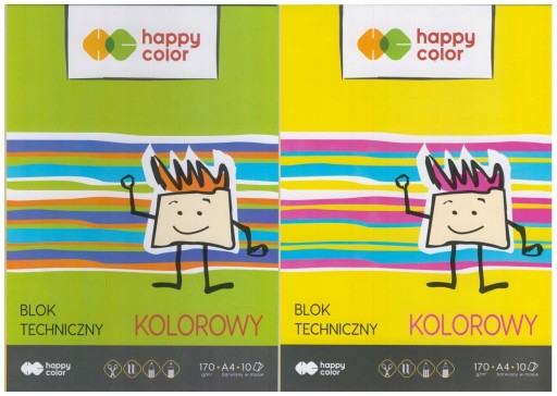 Technický blok 10 farieb 170g/m2 A4 happy color
