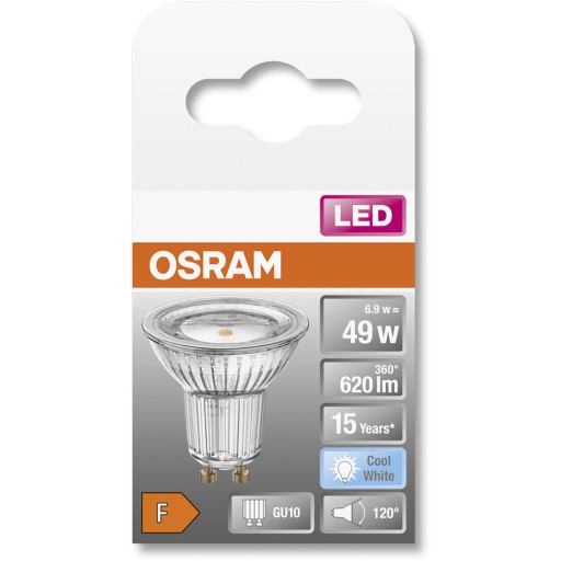 GU10 LED žiarovka 6,9W = 49W 620LM 4000K 120° OSRAM