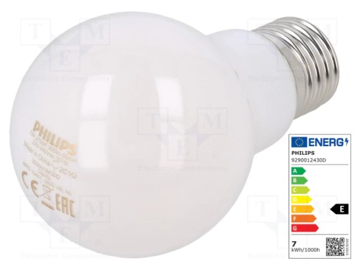 E27 LED žiarovka PHILIPS 7W = 60W 2700K A60