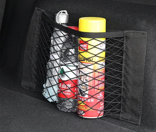 TAŠKA SIEŤKA NA KUFOR AUTA S VELKÝM VRECKOM NA VELCRO 80x25cm