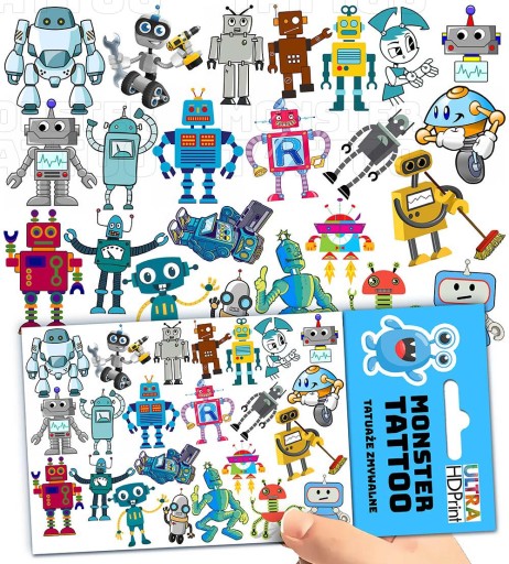 UMÝVAJÚCE DOČASNÉ TETOVANIE PRE DETSKÉ DETSKÉ ROBOTY ORIGINÁLNE DIZAJNY
