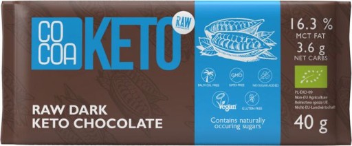 BIO raw KETO horká čokoláda 40g BIO
