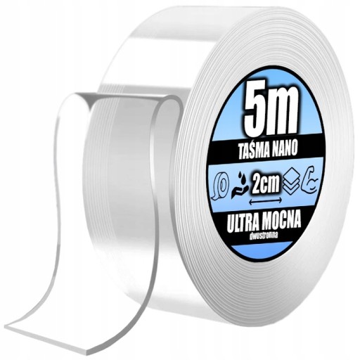 Nano páska 5 m x 20 mm opakovane použiteľná silná obojstranná vodotesná