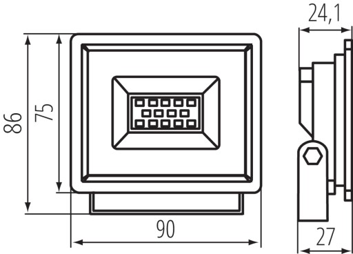 LIGHTLOGIC LL LATA LED reflektor 10W čierny IP65 750lm vodotesný