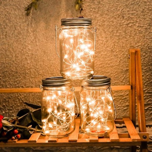 SOLAR záhradné svietidlo JAR sklenený lampáš