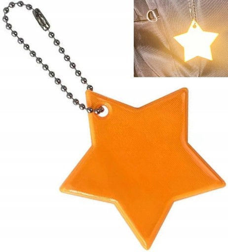 REFLEXNÝ PRÍvesok S REŤAZÍK NA BATOH, KĽÚČENKA STAR