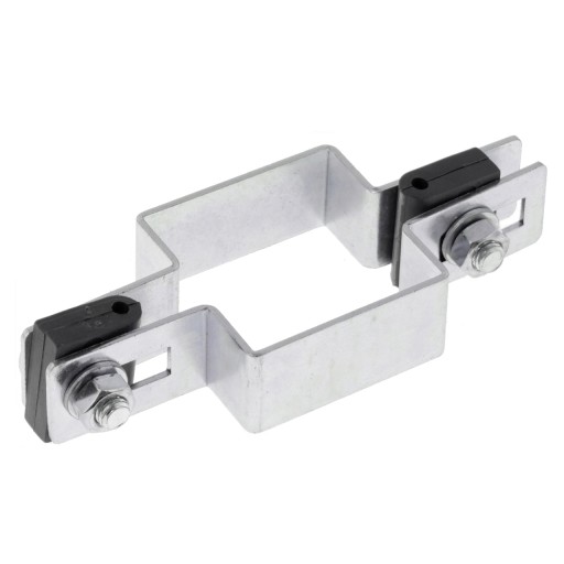 Pozinkovaná prechodová svorka pre stĺpik 60x40 mm / panel 6x4 cm Fi 6 mm