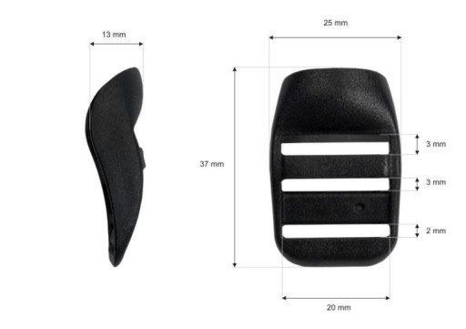 Plastový upínací regulátor 20 x 37 mm 1 ks