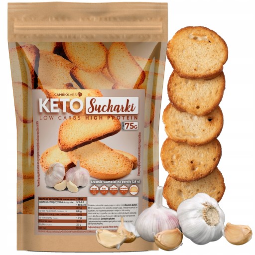 Keto Products Mini sucháre s cesnakovou príchuťou