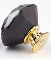 KRYŠTÁLOVÝ GOMBÍK 30mm Čierny+zlatý KRYŠTÁL