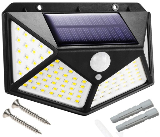 Solárna lampa so súmrakovým pohybovým senzorom, 100 LED