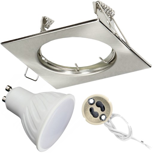 PEVNÁ HALOGÉNOVÁ LAMPA + GU10 5W NEUTRÁLNA LED ŽIAROVKA 4000K + ZÁSUVKA